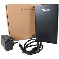 Maivo 3.5" SATA USB 3.0 External HDD EnclosureKey featuresEasy Screwless installation (To ensure the differing Harddrive thicknesses are secured please apply the sponge pad provided to the lid)3.5" external HDD enclosure USB3.0 to SATASupported Windows Me and above