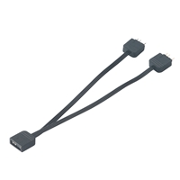 1-to-2 Addressable RGB LED Splitter Cable- Turn one lighting connection into two.- Converts one 5V 3-pin addressable RGB LED connector into two 5V 3-pin addressable RGB LED connectors- Length: 12cm- Split and extend a lighting connection.- Compatible with ASRock