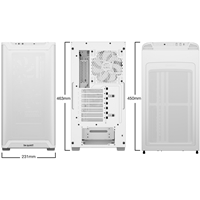 The be quiet! Pure Base 501 Airflow White is a compact and versatile ATX case designed for both gaming and office PCs. It features a sleek front panel and an airflow top cover for a classic