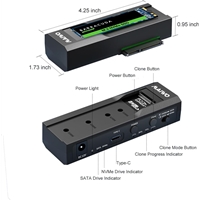 MAIWO K10635N type C 10Gbps to dual bay HDD/NVMe M2 SSD clone converter for 2.5" and 3.5" SATAKey FeaturesScrew-less design easy to install HDD and SSDCompatible for different kinds of HDD/SSD in the market