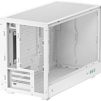 The DeepCool CH260 White is a compact Micro-ATX case designed to offer high airflow and versatile component compatibility. It features a sleek black design with a tempered glass side panel