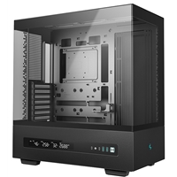 The DeepCool CH690 Digital Black ATX Case is designed with beauty and adaptability in mind. It features a semi-glass panel that offers an expansive view of installed components. For those seeking enhanced performance