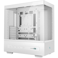 The DeepCool CH690 Digital White ATX Case is designed with beauty and adaptability in mind. It features a semi-glass panel that offers an expansive view of installed components. For those seeking enhanced performance