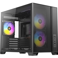 Antec Flux M Mini Tower PC CaseFeaturesAirflowF-LUX Platform with vertical airflow design accelerates heat exhaust from bottom to top.Pre-installed fans include 2 x 120mm ARGB PWM fans at the front
